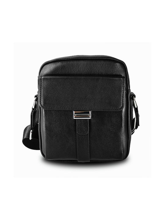 Leather Shoulder Bag HT 2042 Black
