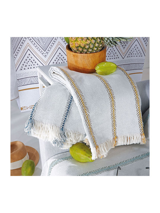 Kentia Cora Ριχτάρι Διθέσιου Καναπέ 180x250εκ. 03 Off White / Yellow