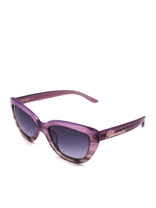 Blumarine Women's Sunglasses with Purple Plastic Frame and Purple Lens SBM521 OAC5