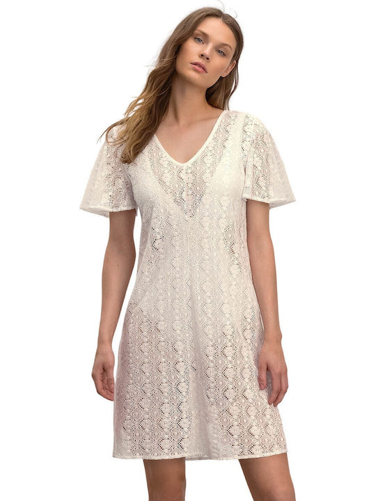 Vamp Feminin Scurt Rochie de Plajă Bej