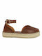 Komis & Komis Women's Leather Espadrilles Tabac Brown