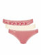 24/7 Weekend Βαμβακερά Femei Brazilia 3Pack cu Dantelă Pink/Beige