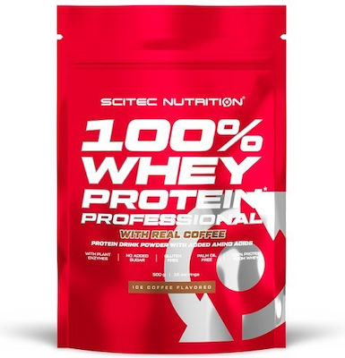 Scitec Nutrition 100% Whey Professional with Added Amino Acids Whey Protein Gluten Free with Flavor Ice Coffee 500gr