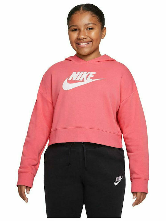 Nike Παιδικό Φούτερ με Κουκούλα Ροζ Sportswear ...