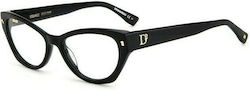 Dsquared2 Plastic Eyeglass Frame Cat Eye Black D2 0043 2M2