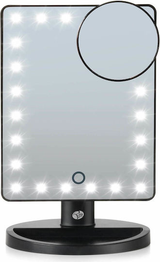 Rio Oglindă de machiaj De masă 24 Touch cu lumină 16cm Negru
