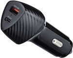 Forcell Car Charger Black CC50-1A1C Total Intensity 5A Fast Charging with Ports: 1xUSB 1xType-C