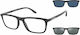 Emporio Armani Plastic Eyeglass Frame with Clip...