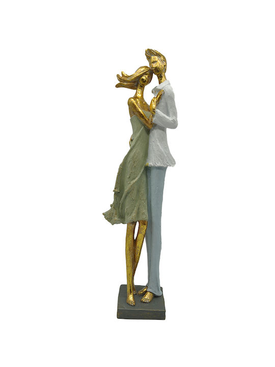 Karvounis Decorative Statuette Polyresin Couple in Gold/Edium/White 10.5x7.3x35.5cm 1pcs