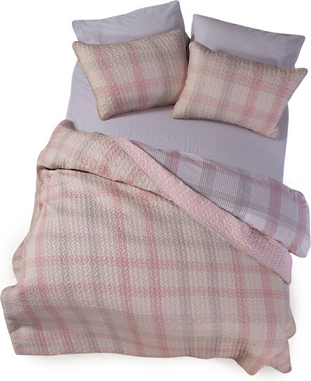 Nef-Nef Homeware Bradford Pătură Înjumătățită Roz 180x220cm