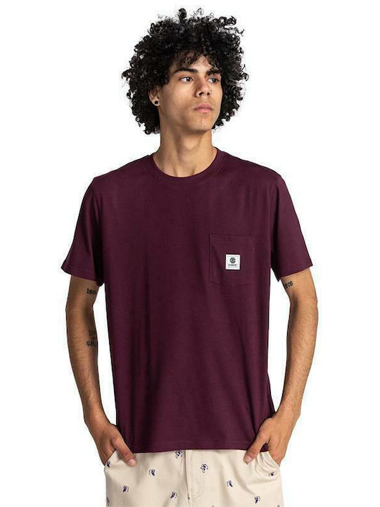 Element Herren T-Shirt Kurzarm Burgundisch