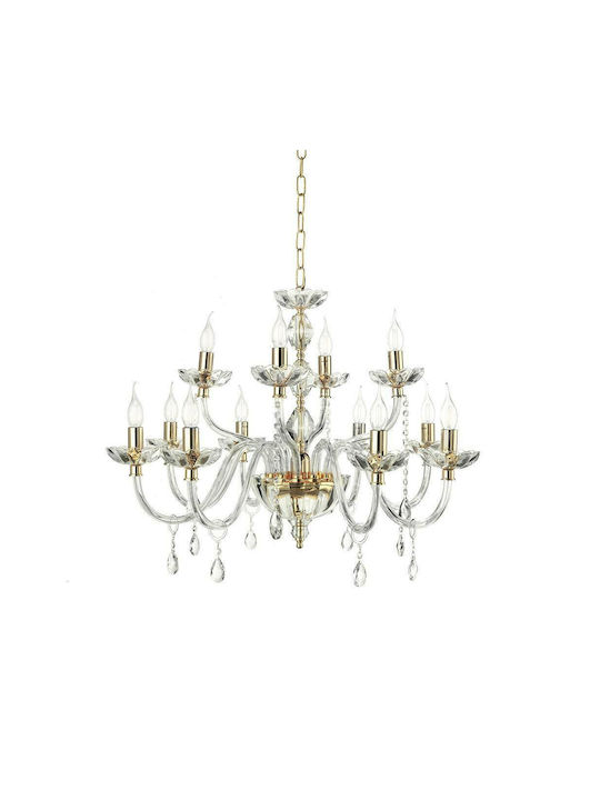 Ondaluce Chandelier Candlestick 12xE14 Transparent 85cm LP.BRIGIDA/12