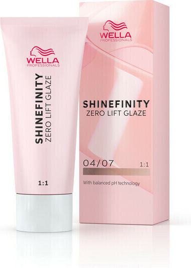 Wella Shinefinity Zero Lift Glaze Προσωρινή Βαφή Μαλλιών 04/07 Bitter Chocolate 60ml