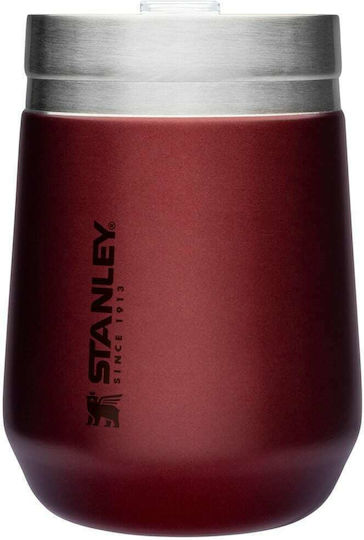 Stanley Go Everyday Wine Tumbler Glass Thermos Stainless Steel 290ml Wine with Straw and Handle