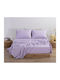 Nef-Nef Homeware Bettlaken für Einzelbett mit Gummiband 100x200+30cm. Basic 1159 Lavender