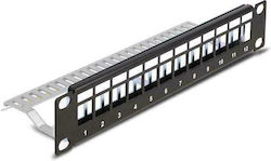 DeLock Patch Panel Keystone für Rack 1U 10" mit Stressabbau DeLock Patch Panel Keystone für Rack 1U 10" mit Stressabbau