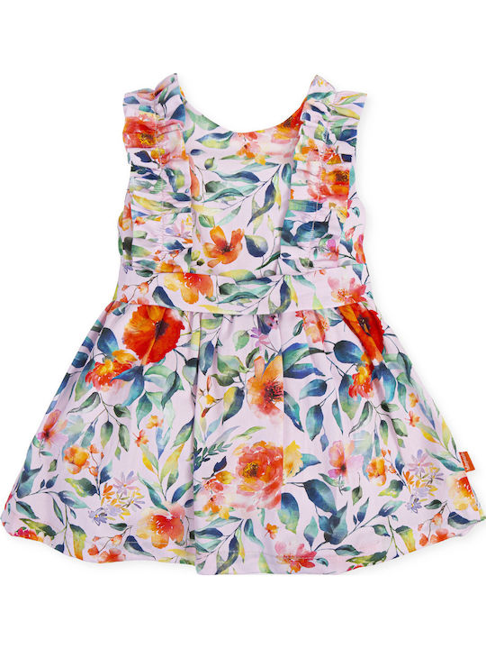 Children's Dress Sleeveless Satin Floral Set with Accessories Pink