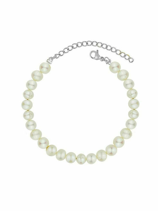 Stainless Steel Bracelet with Pearls AA29590 16cm