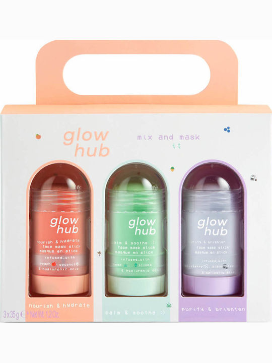 Glow Hub Mix & Mask Комплект за грижа за кожата за Хидратация & Блясък