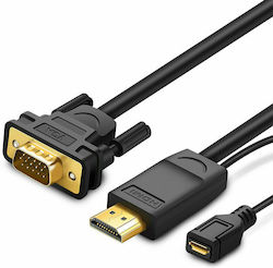 Ugreen Μετατροπέας HDMI / VGA male σε micro USB female (30449)