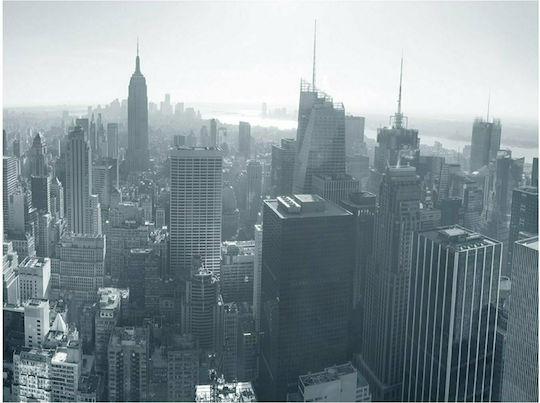 Wall Mural New York City Skyline Black White Fabric Gray 400x309cm Wall Mural New York City Skyline Black White Fabric Gray 400x309cm