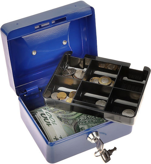 Red Eagle Kassenschrank mit Schloss BOX-150 Blau