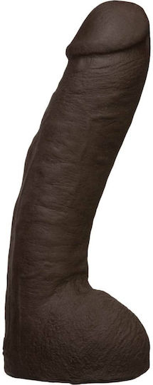 Vac U Lock Ultraskyn Hung Dildo realist cu Scrotum Ciocolată 30cm