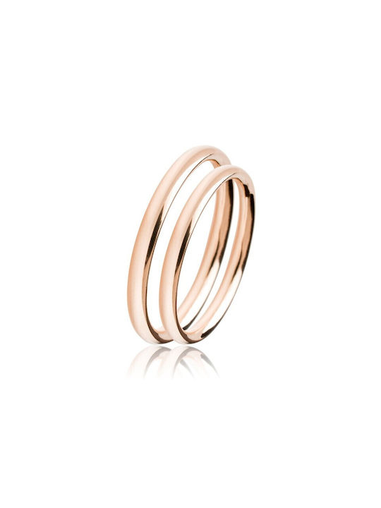 Pink Gold Ring SL02G Slim MASCHIO FEMMINA 9 Carat Ring Size:41 (Set Price)