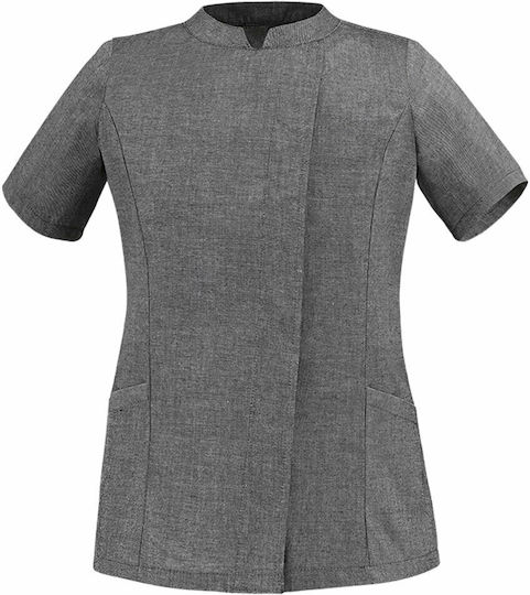 Egochef Mantel Koch Damen Gray mit Kurzärmelig