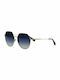 Longchamp Women's Sunglasses with Gold Metal Frame and Blue Gradient Lens LO154S 713