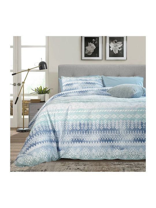 Lino Home Alga Κουβερλί Υπέρδιπλο Βαμβακερό Blu...
