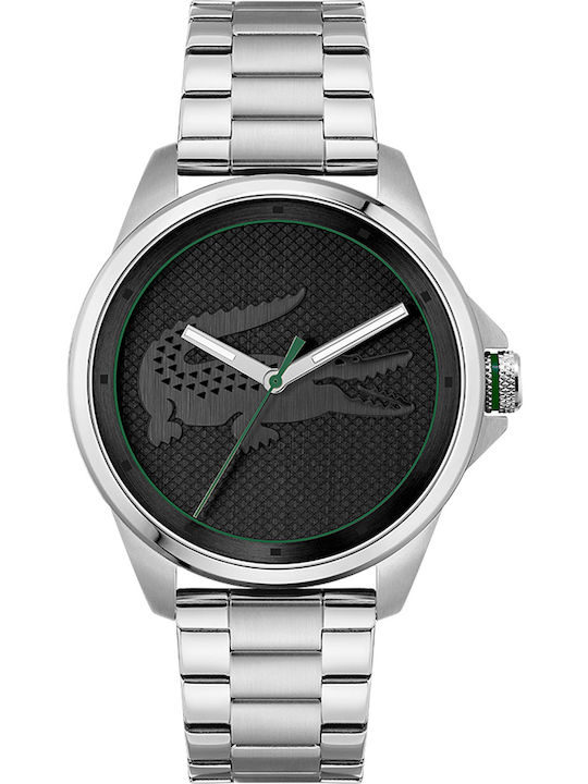 Lacoste Le Croc Ανδρικό Ρολόι 43mm Μπαταρίας με Ασημί Ατσάλινο Μπρασελέ