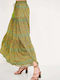 Funky Buddha Ψηλόμεση Maxi Φούστα Floral σε Πράσινο χρώμα