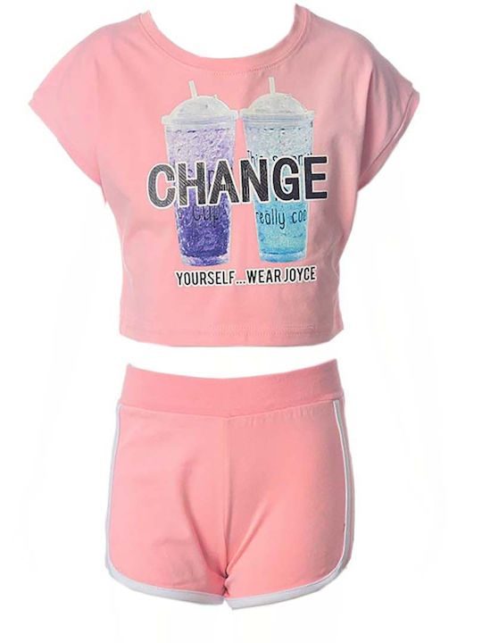 Joyce Kids' Set with Shorts Summer 2pcs Pink Ch...