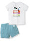 Kids' Set with Shorts Summer 2pcs White Minicats Brand Love