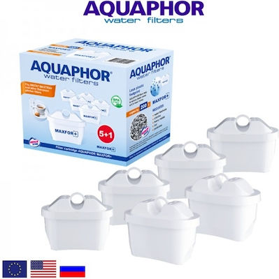 Aquaphor Ανταλλακτικό Φίλτρο Νερού για Κανάτα από Ενεργό Άνθρακα B100-25 Maxfor 6τμχ