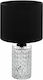 Eglo Sapuara Crystal Table Lamp for Socket E27 with Black Shade and Transparent Base
