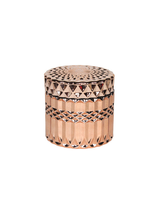 Keskor Φοντανιέρα Sticlă cu Capac 9x9x8.5cm Pink / Gold