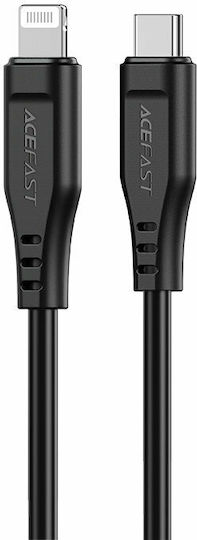 Acefast C3-01 Редовна USB-C към Lightning кабел 30W Черен 1.2м