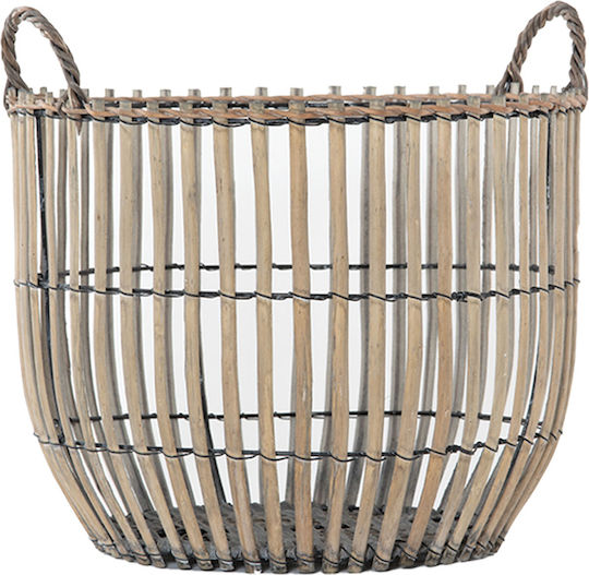 Nef-Nef Homeware Lunar Διακοσμητικό Καλάθι Μεταλλικό με Χερούλια Natural 38x38x29εκ.