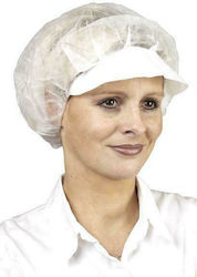 Coverguard Work Beanie Disposable White 156048 with a visor