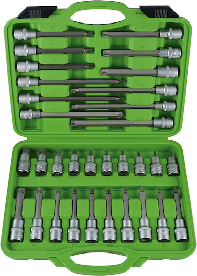 JBM Long Socket with Motor Torx and Socket 1/2'' Set 32pcs
