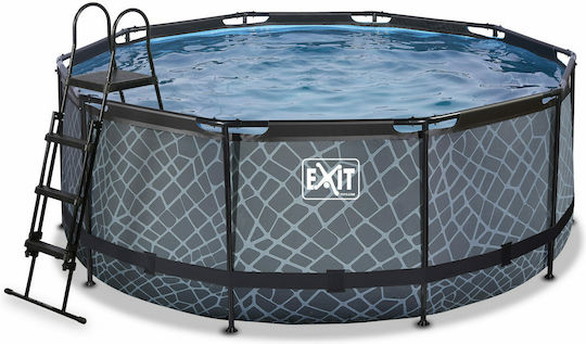 Exit Toys 10126 Στρογγυλή Πισίνα 10126lt με Μεταλλικό Σκελετό 360x122εκ. Γκρι
