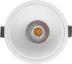 GloboStar Round Metallic Recessed Spot with Integrated LED and Natural White Light White 10.4x10.4cm. 1pcs