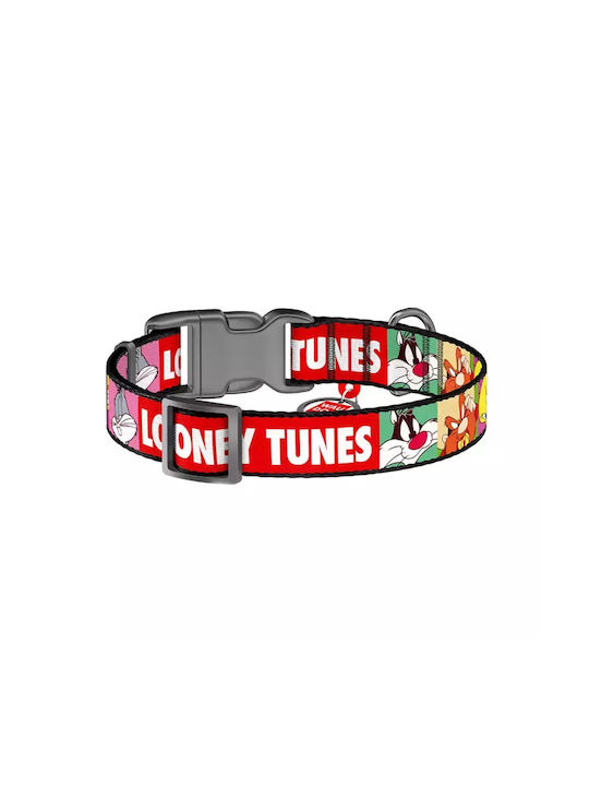 WauDog Looney Tunes Dog Collar in Red color with Smart ID 25mm x 35 - 58cm