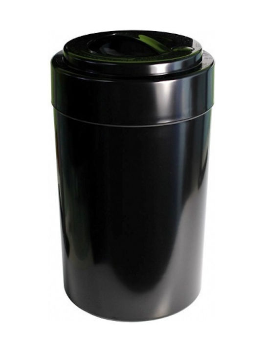 Βάζο Καφέ με Αεροστεγές Καπάκι Πλαστικό σε Μαύρο Χρώμα