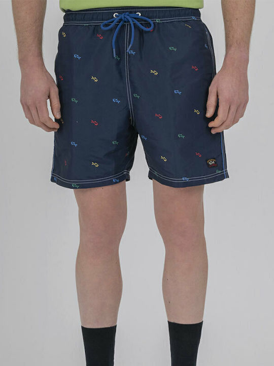 Men's Swimwear Shorts Navy Blue with Patterns