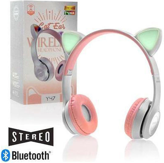 Cat Ears Y47 Безжични Bluetooth On Ear Слушалки Сребристи