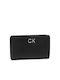 Calvin Klein Lock Billfold French Mici Piele Portofel pentru femei Clasici Negru