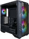 CoolerMaster HAF 500 Гейминг Midi Tower Компютърна кутия със странично прозорче и RGB осветление Черно